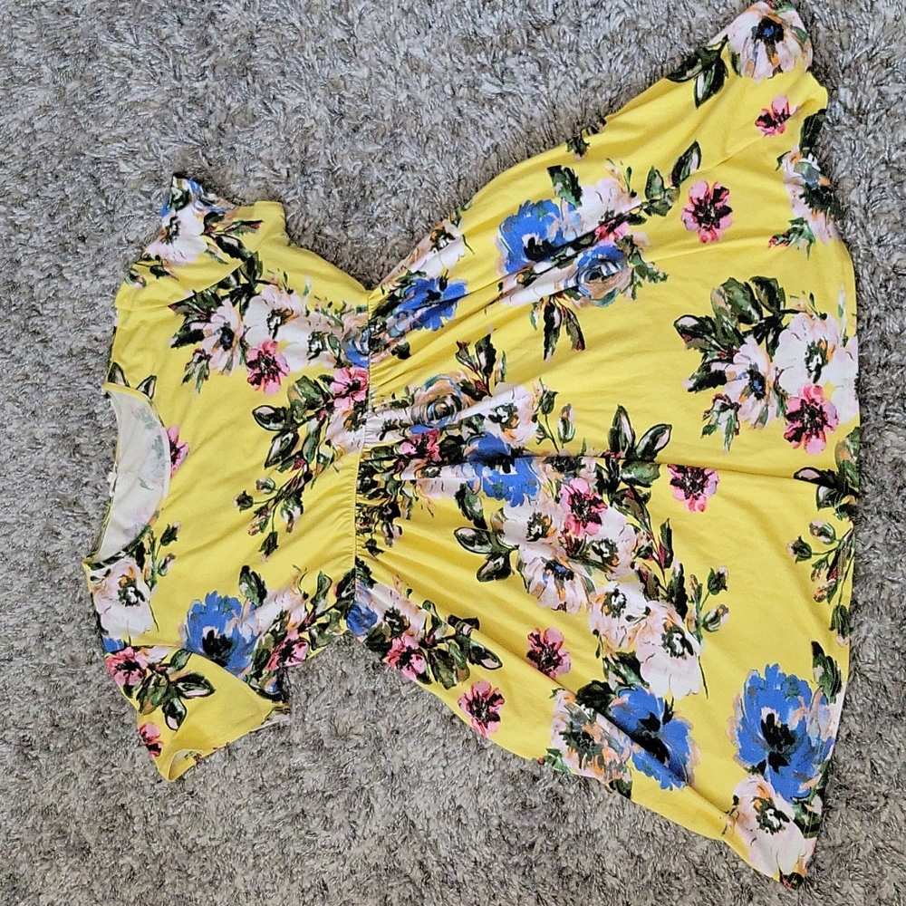2x floral leggings material dress with pockets